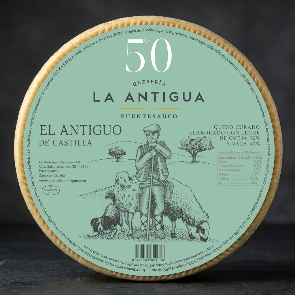 la-antigua-el-antiguo-de-castilla-zreli-sir-no-50-kolut La Antigua El Antiguo de Castilla zreli sir No 50 u kolutu sa zelenom etiketom