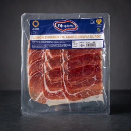 Pršut Serrano Duroc Gran Reserva Melquiades, narezan na tanke šnite u pakiranju