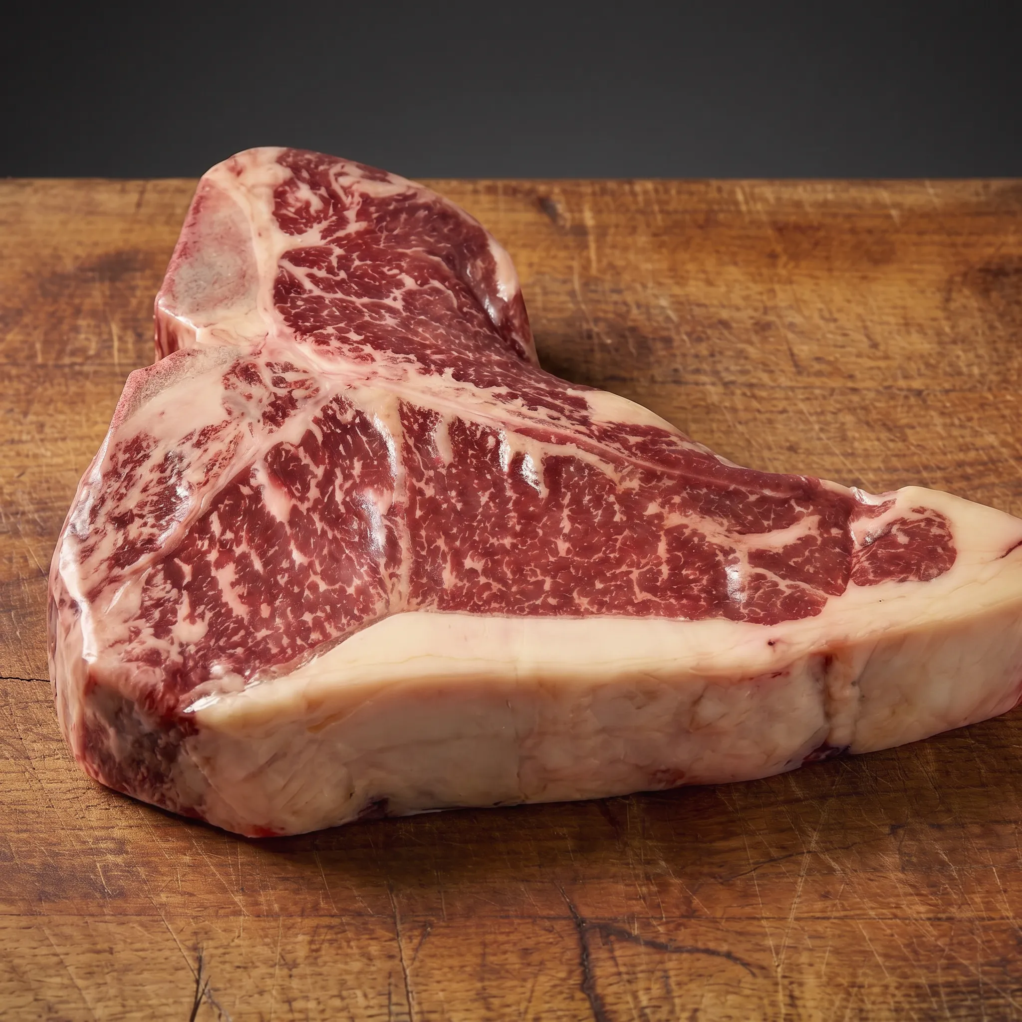 vergara-black-angus-t.bone Sirovi Vergarin T-bone steak na drvenoj dasci