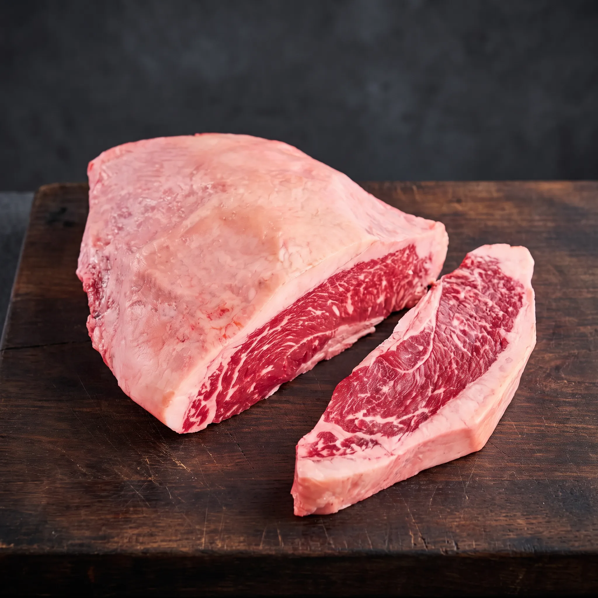 australski-black-angus-picanha-4 Svježi komad i odrezak Prime Angus Picanha – australski Black Angus na drvenoj dasci